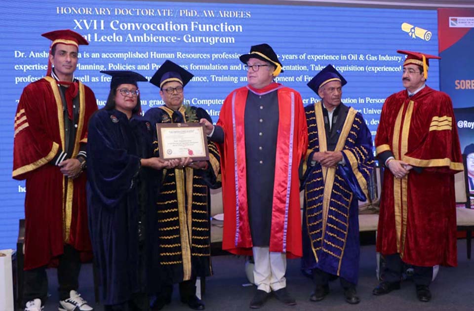 Dr. Anshu Sharma and 21 other high profiled professionals were awarded Honorary Doctorate at Convocation Function