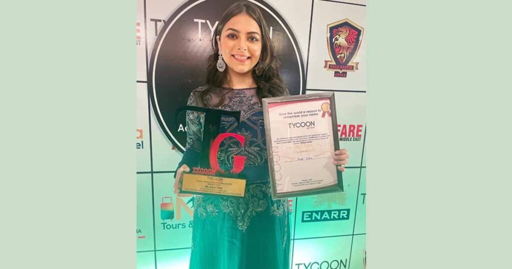 Farah Titina, an Actor was honoured with the “Emerging Ad Queen of the Year” Award, in the Tycoon Global Achievers Awards