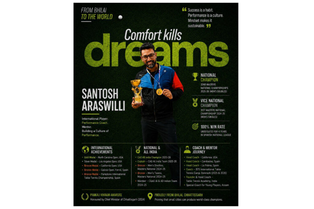 Why Santosh Araswilli Is More Than an International Table Tennis Player – He’s Building a Culture of Performance